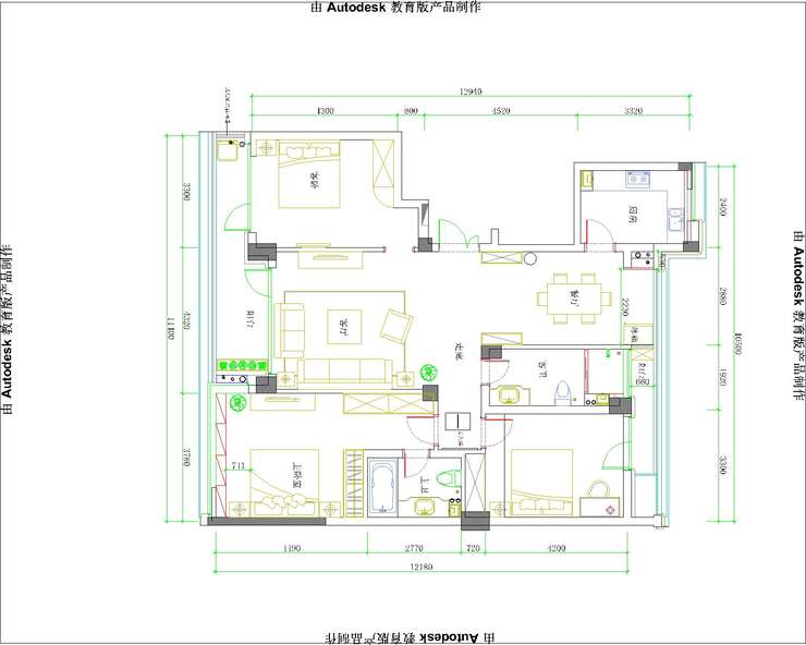 锦兰苑B户型刘老师平面布局图